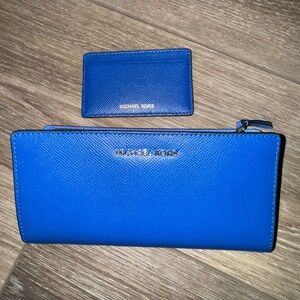 Michael Kors Vibrant Blue Wallet and Card Holder